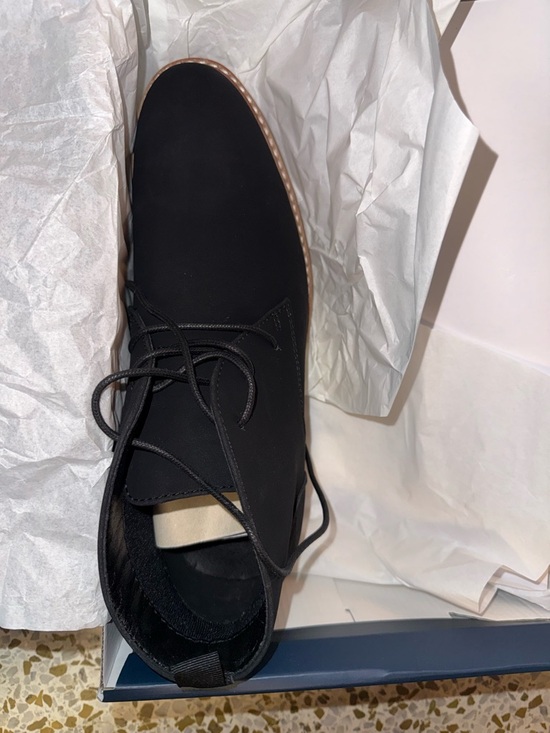 Club Room Black Chukka Boots with Tan Crepe Sole